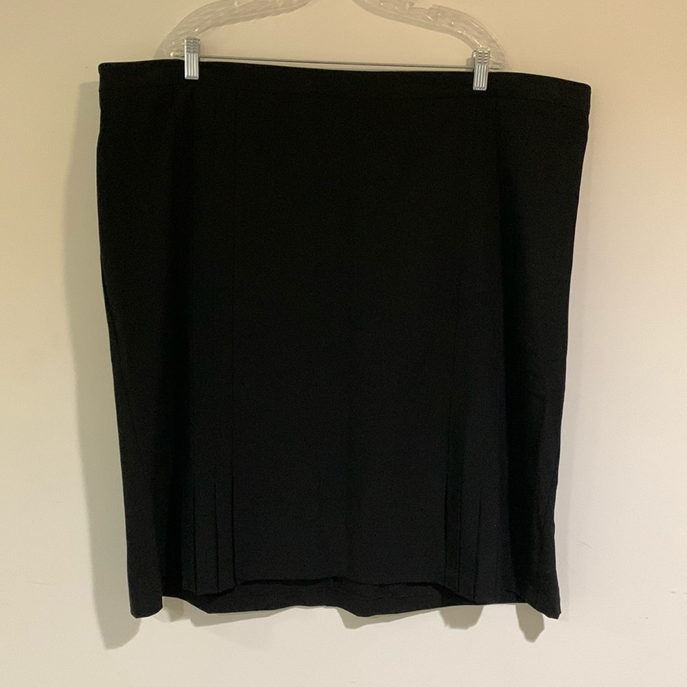 Catherines Black Pencil Skirt with pleats at the hem, Women’s size 3X (26/28W)